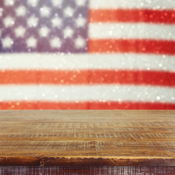 Empty wooden rustic table — Stock Photo, Image