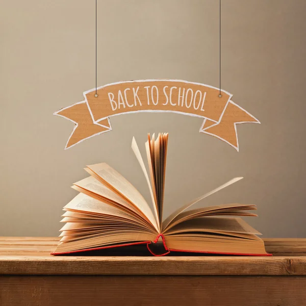 Open book and banner — Stock Photo, Image