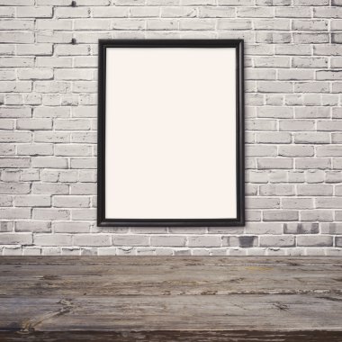 poster şablonu sahte ile ahşap masa  