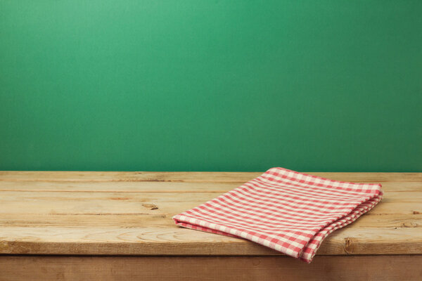 table with red checked tablecloth