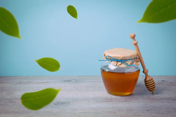 Honey jar håna mall — Stockfoto