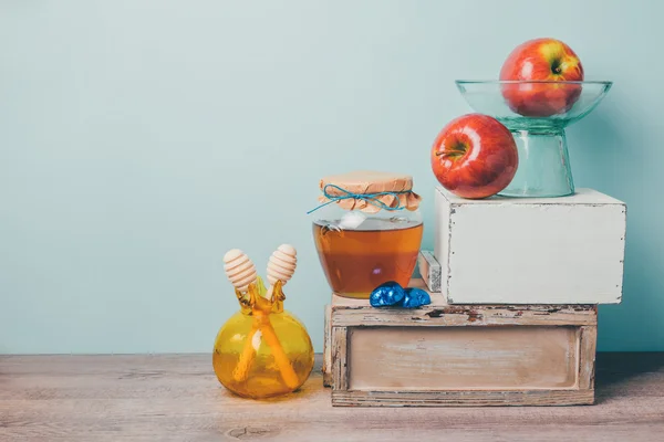 Honig, Äpfel und Schokolade — Stockfoto