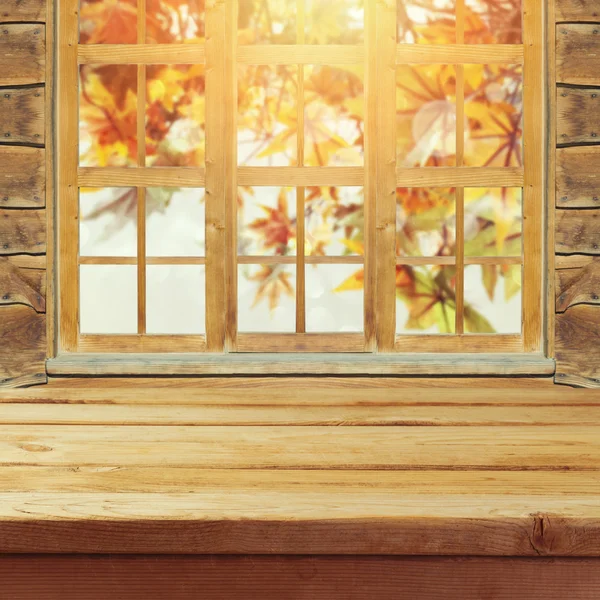 Table de terrasse en bois vide — Photo