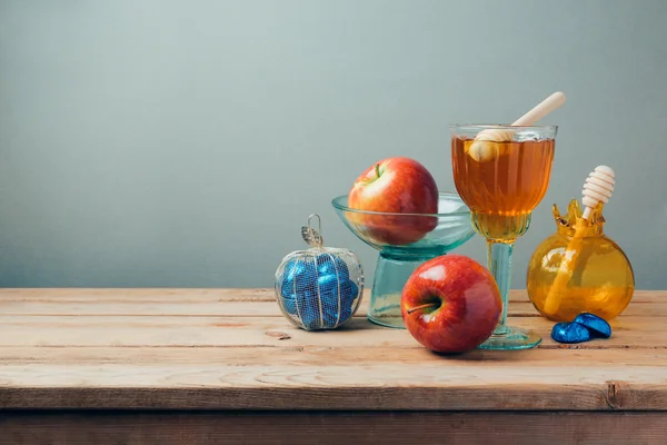 Honung, äpplen och choklad — Stockfoto
