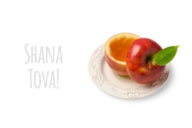 Beyaz üzerine ballı elma