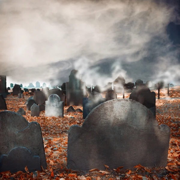 Halloween kyrkogård bakgrund — Stockfoto