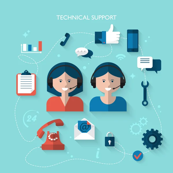 Illustration concept for technical support — Stock Vector