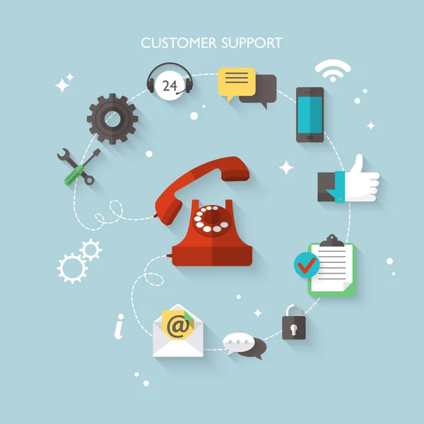 Müşteri destek hizmeti kavramı — Stok Vektör