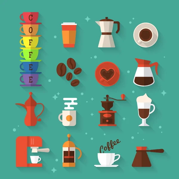 Icons for coffee shop and restaurant — Stock Vector