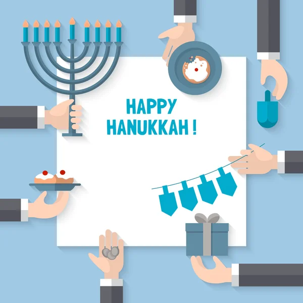 Ilustração para a celebração de férias Hanukkah — Vetor de Stock