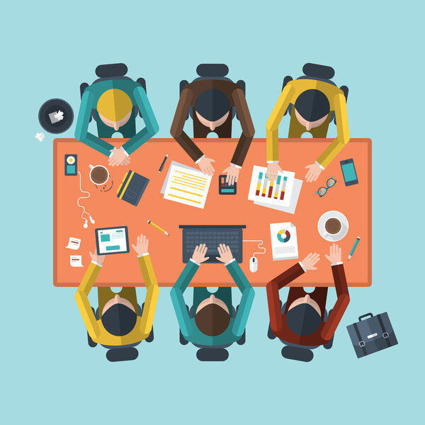 Análisis del proyecto de reunión de negocios — Vector de stock