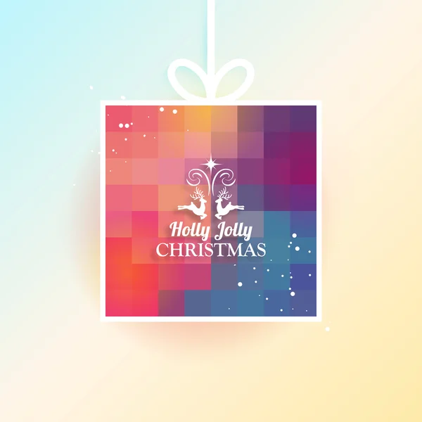 Christmas background with paper gift box — Stock Vector