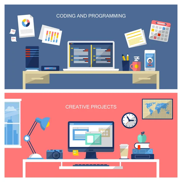 Office Resepsiyon şablonu düz simgeleri ile