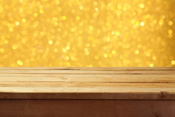 Empty wooden deck table — Stock Photo, Image