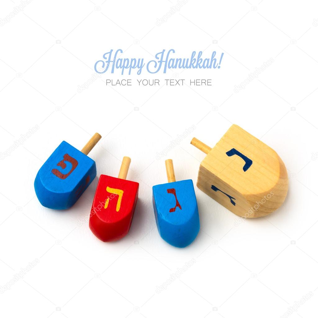 Hanukkah wooden dreidel spinning top