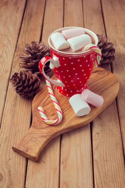 Warme chocolade en marshmallows — Stockfoto