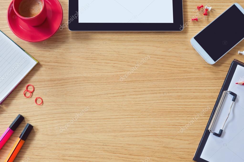Modern office table background Stock Photo by ©maglara 57399273