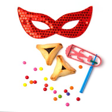Hamantaschen tanımlama, grogger ve maske