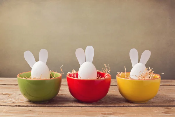 Easter holiday eggs with bunny ears — Stock Photo, Image