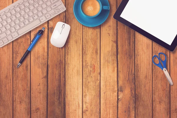 Office desk with tablet — Stock Photo, Image