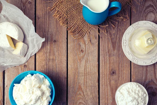 Hintergrund mit Milchprodukten — Stockfoto