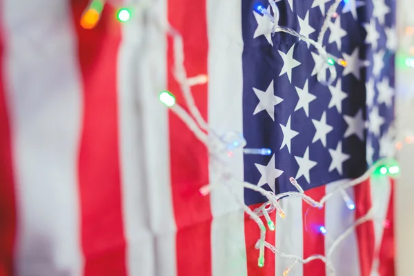 US-Flagge verschwimmt Hintergrund — Stockfoto