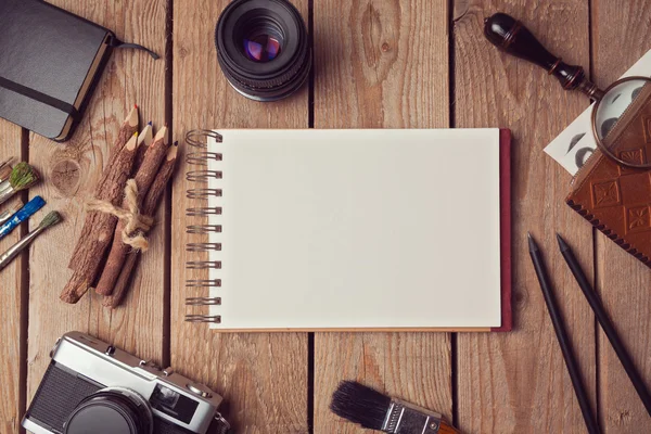 Notebook mock up for artwork — Stock Photo, Image