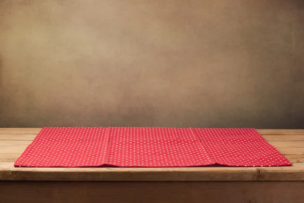 Table with polka dots tablecloth — Stock Photo, Image