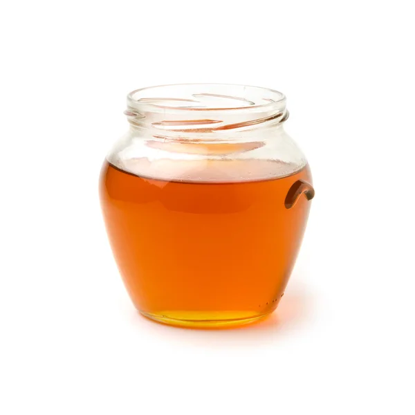 Honey jar on white — Stock Photo, Image