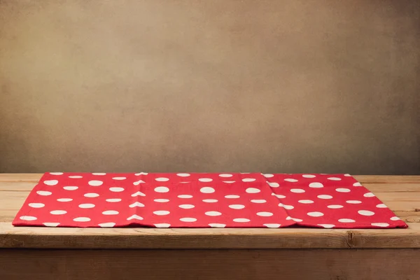 Table with polka dots tablecloth — Stock Photo, Image