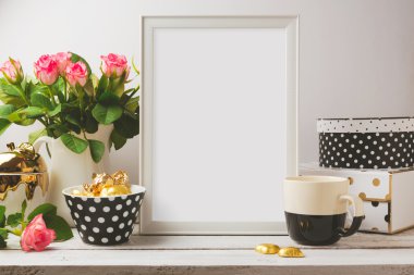 Poster template with feminine objects