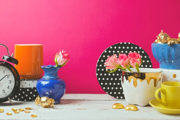 Website header design with colorful objects — Stockfoto