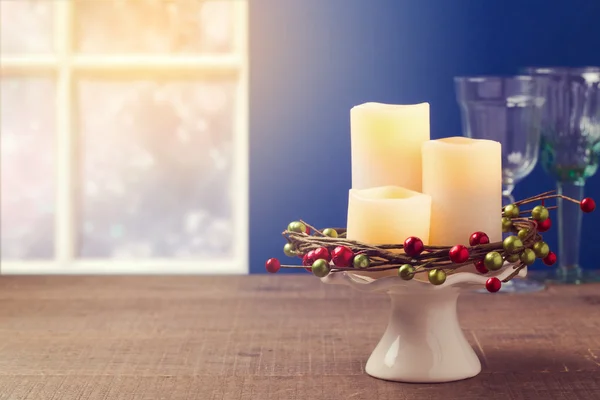 Kerstmis achtergrond met kaarsen — Stockfoto