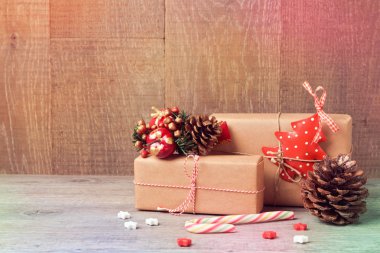 Şeker ile Noel hediye kutuları