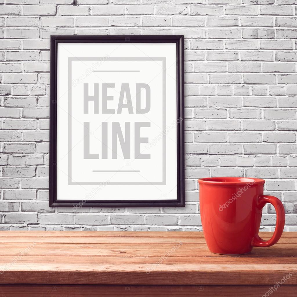 Download Poster mock up template with cup — Stock Photo © maglara ...