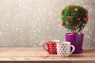 Çay bardağı ile Romatic arka plan