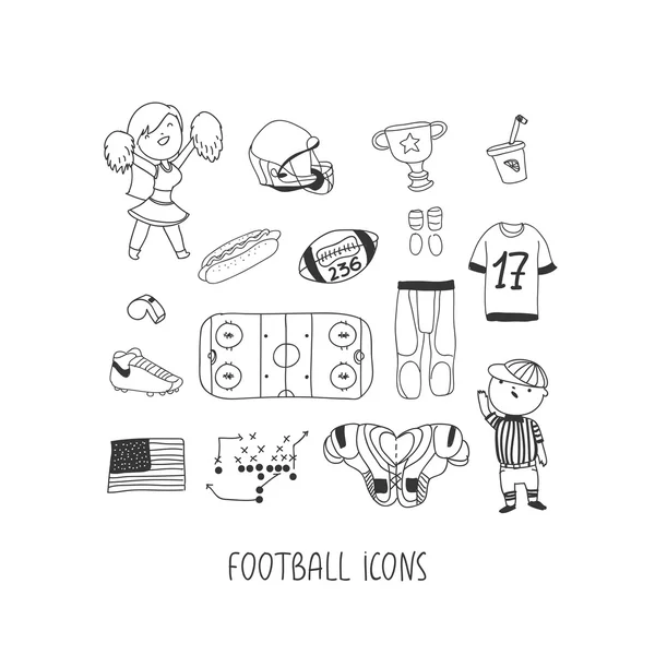 Jeu d'icônes de football — Image vectorielle