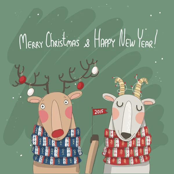 Natal e 2015 ilustração Ano Novo —  Vetores de Stock