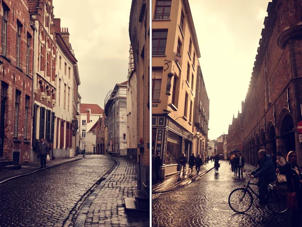 Old town in Europe at sunset — Stock Photo, Image