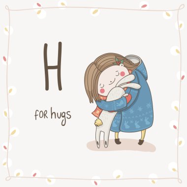 Küçük tavşan kız hugs