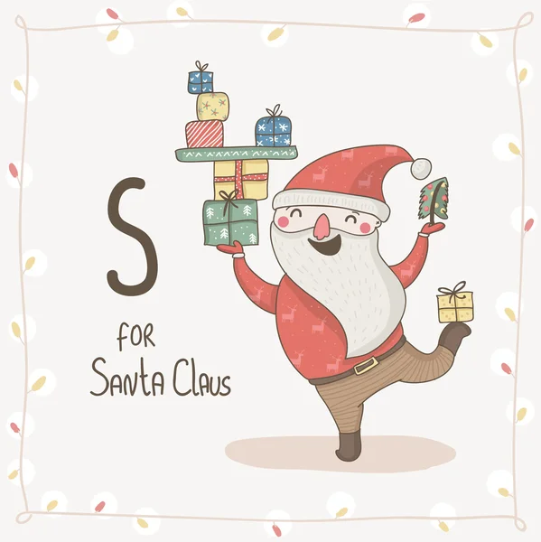 Lettre S de l'Alphabet Noël — Image vectorielle