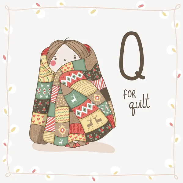 Letter Q van alfabet Kerstmis — Stockvector