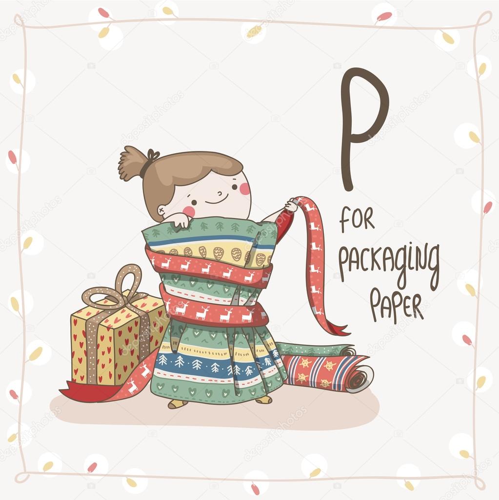 Letter P of Alphabet Christmas