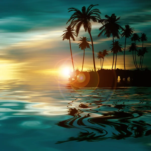 Красивый пейзаж с пальмами — стоковое фото