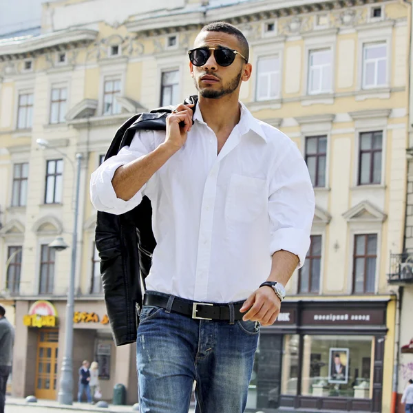 young African man in sunglasses