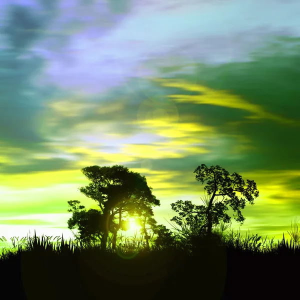 Colorido paisaje de puesta del sol — Foto de Stock