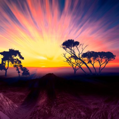 renkli gün batımından manzara