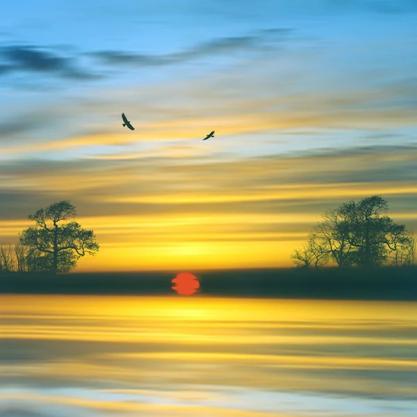 Güzel günbatımı manzara — Stok fotoğraf