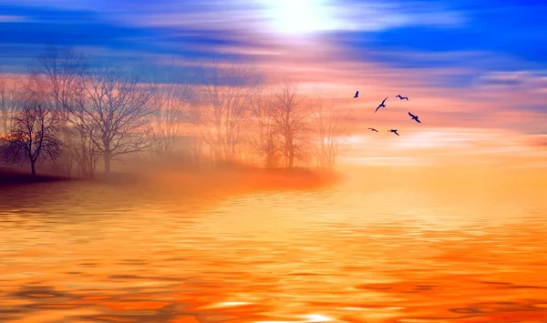 Güzel günbatımı manzara — Stok fotoğraf