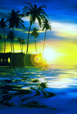 güzel günbatımı manzara 